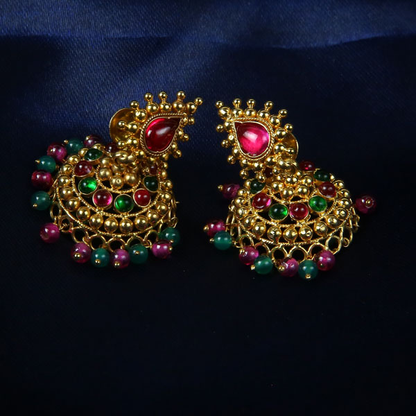 Gold jhumka earrings — Avanoor Fashion Jewellers